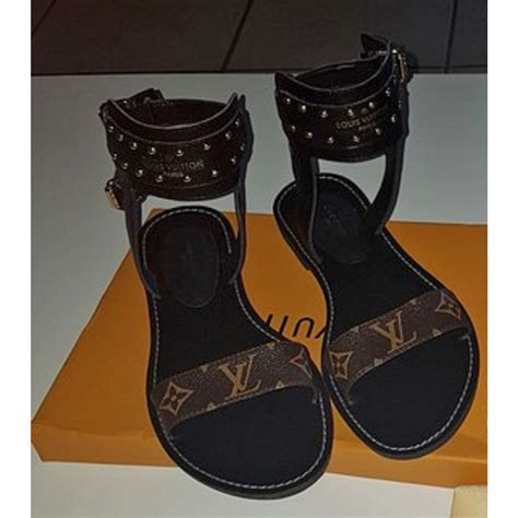 louis vuitton chunky heel sandals|louis vuitton sandals women's.